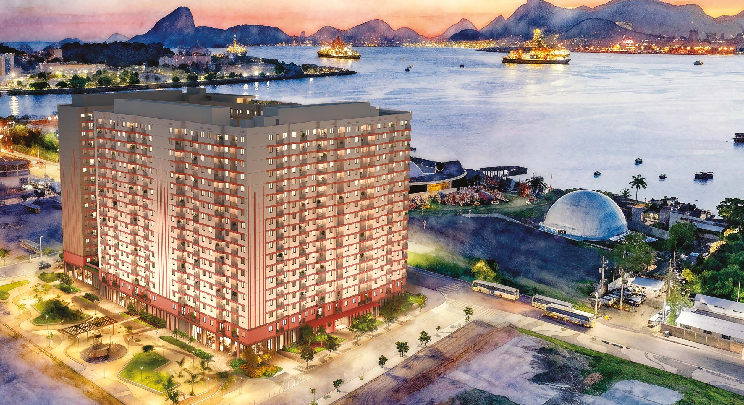 Fachada Orla Central, beira-mar em Niterói